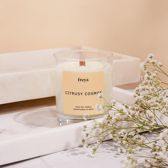 Buy Candle - Citrusy Cosmos Glass Jar Candle by Freya Home on IKIRU online store