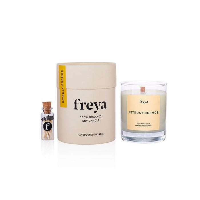 Buy Candle - Citrusy Cosmos Glass Jar Candle by Freya Home on IKIRU online store