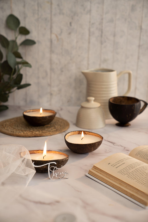Buy Candle - Coconut Shell Eco-Friendly Candle/Diya - Set of 2 by Thenga on IKIRU online store