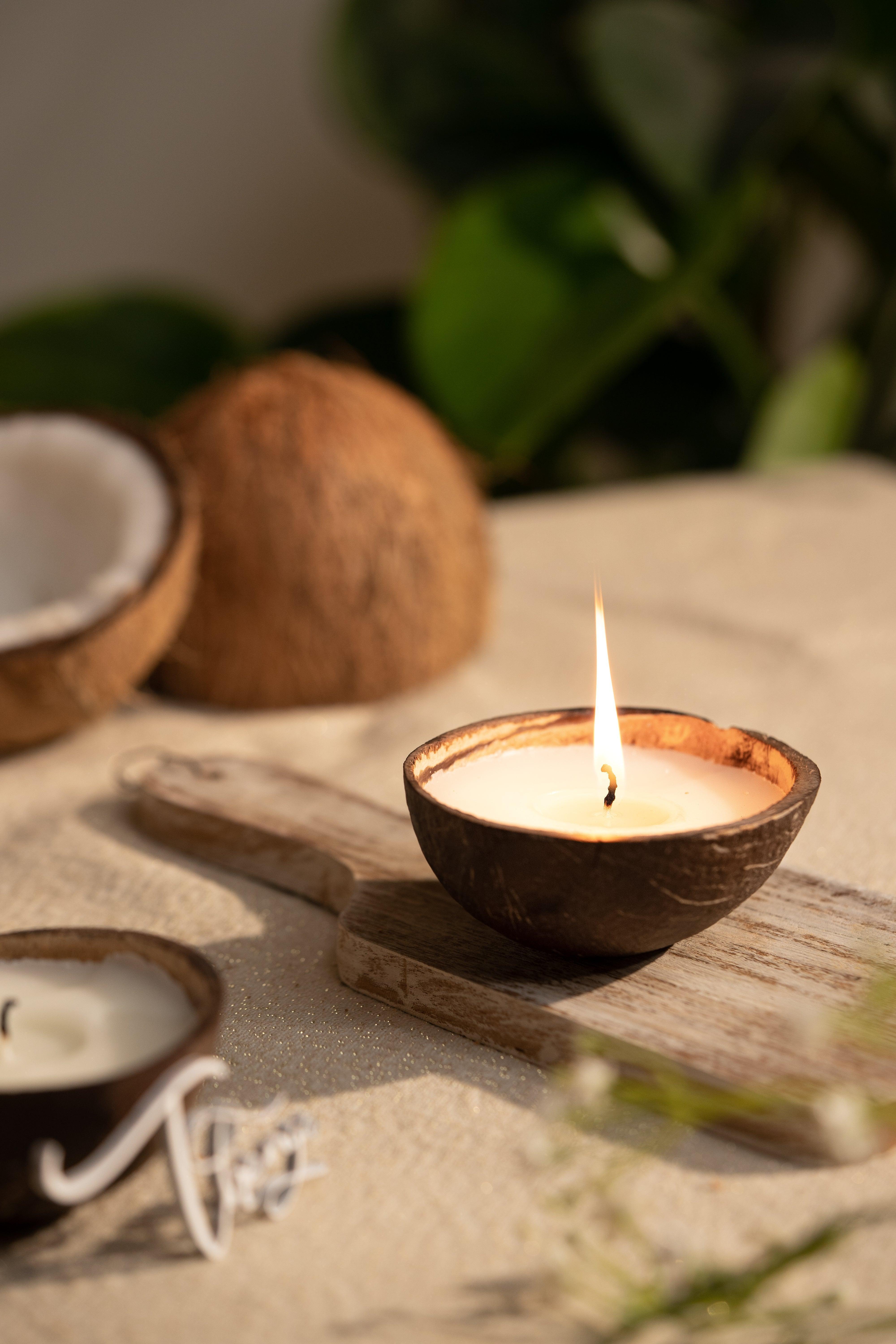 Buy Candle - Coconut Shell Eco-Friendly Candle/Diya - Set of 2 by Thenga on IKIRU online store