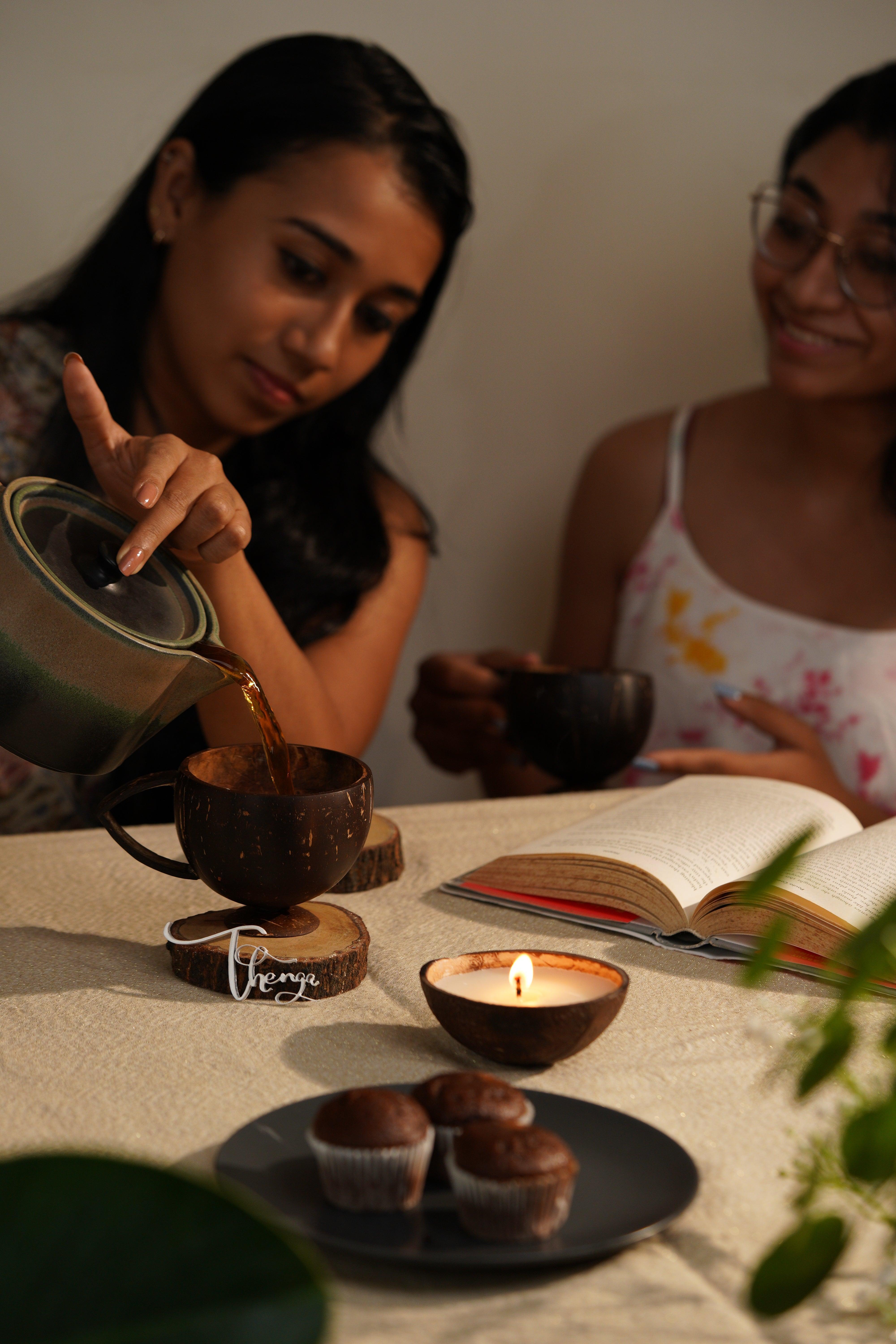 Buy Candle - Coconut Shell Eco-Friendly Candle/Diya - Set of 2 by Thenga on IKIRU online store