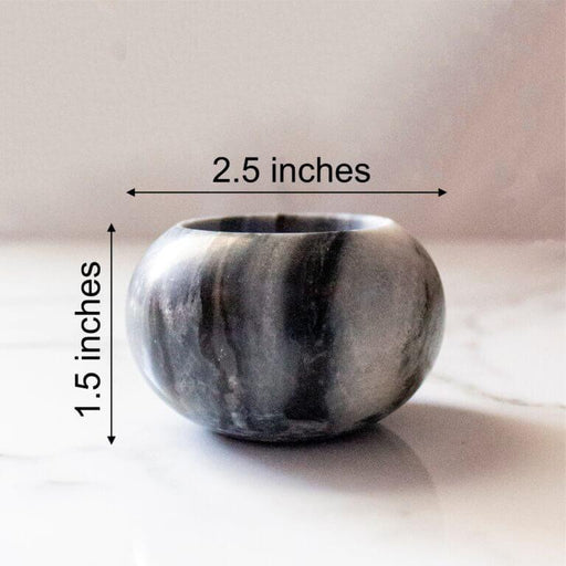 Buy Candle - Concave Bowl Tealight Stand Grey | Decorative Marble Candle Holder For Dining Table & Home by Byora Homes on IKIRU online store