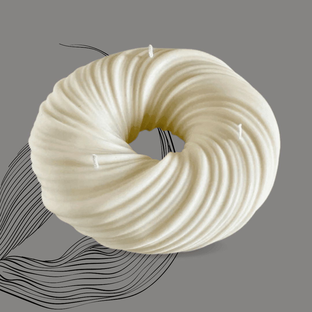Buy Candle - Concrete Swirl Ornament for Table Decor | Decorative Wax Candle by Atisa on IKIRU online store