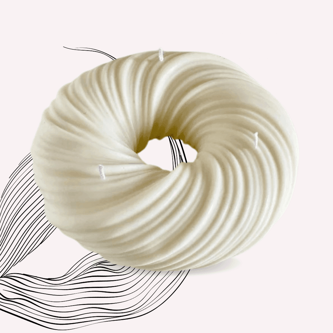 Buy Candle - Concrete Swirl Ornament for Table Decor | Decorative Wax Candle by Atisa on IKIRU online store