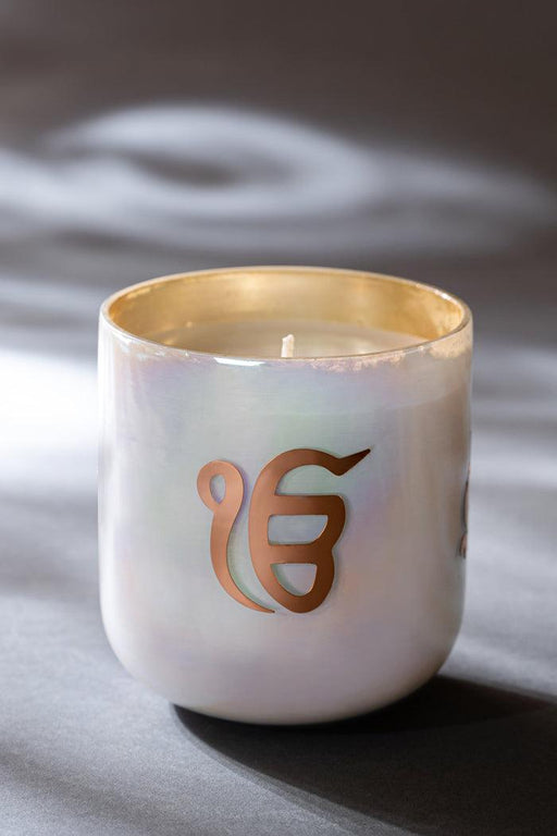 Buy Candle - Decorative White & Gold Plated Inaara Om Round Candle For Home Decor by Doft Candles on IKIRU online store