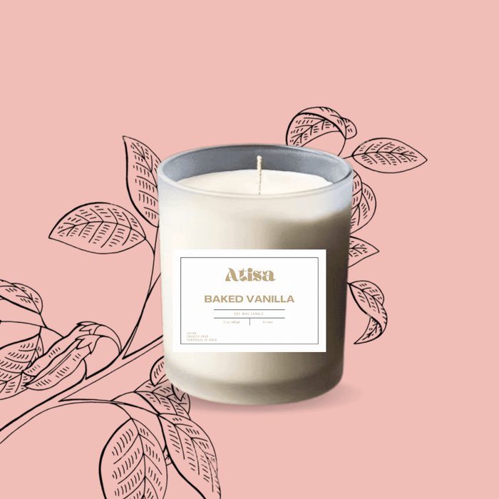 Buy Candle - Frosted White Jar Luxe Soy Creme Wax Candle by Atisa on IKIRU online store