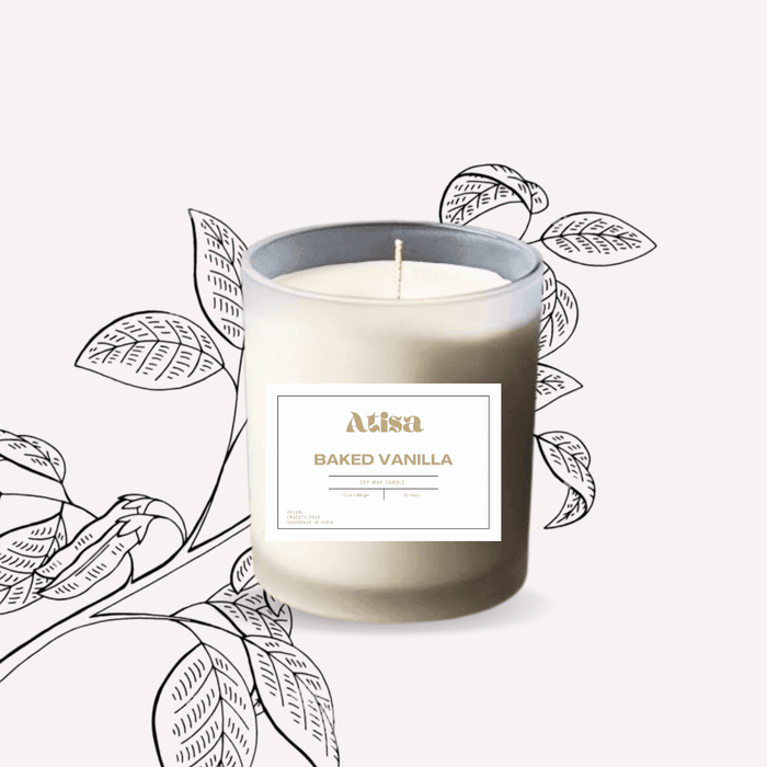 Buy Candle - Frosted White Jar Luxe Soy Creme Wax Candle by Atisa on IKIRU online store