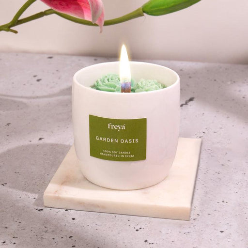 Buy Candle - Garden Oasis Ceramic Candle by Freya Home on IKIRU online store