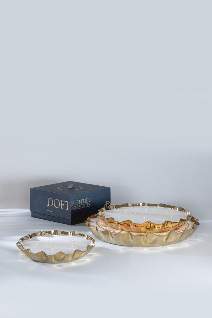 Buy Candle - Gold Damask Rose Flower Tray Scented Candle For Home & Table Decoration by Doft Candles on IKIRU online store