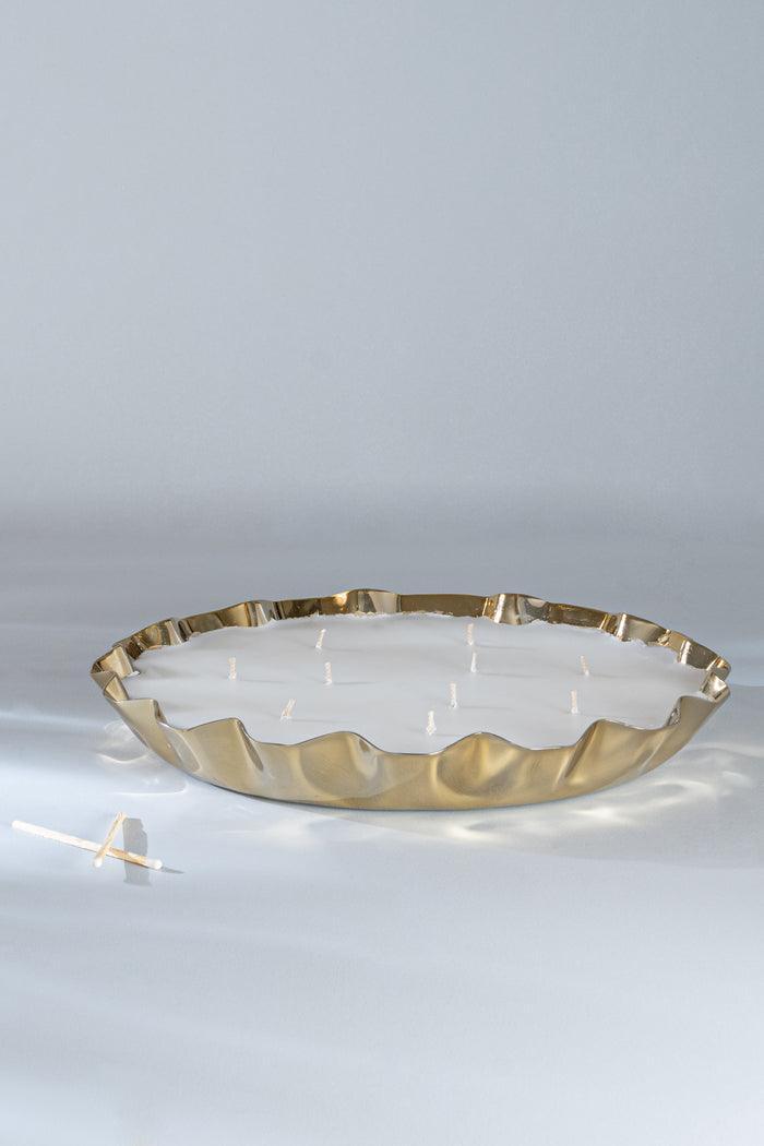 Buy Candle - Gold Damask Rose Flower Tray Scented Candle For Home & Table Decoration by Doft Candles on IKIRU online store