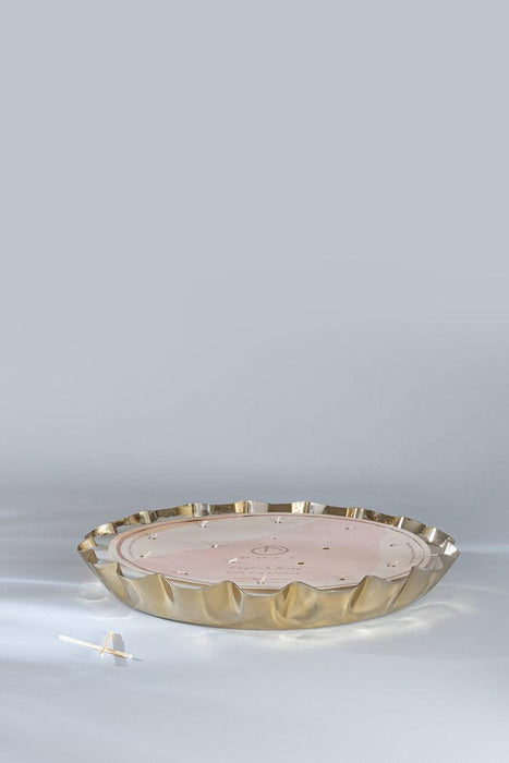 Buy Candle - Gold Damask Rose Flower Tray Scented Candle For Home & Table Decoration by Doft Candles on IKIRU online store