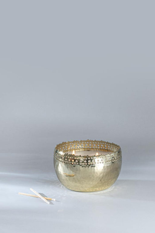 Buy Candle - Gold Plated Jali Cutting Wax Bowl Scented Candle For Home & Table Decor by Doft Candles on IKIRU online store