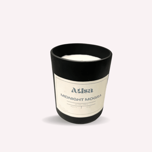 Buy Candle - Matte Black Jar Luxe Soy Creme Wax Candle by Atisa on IKIRU online store