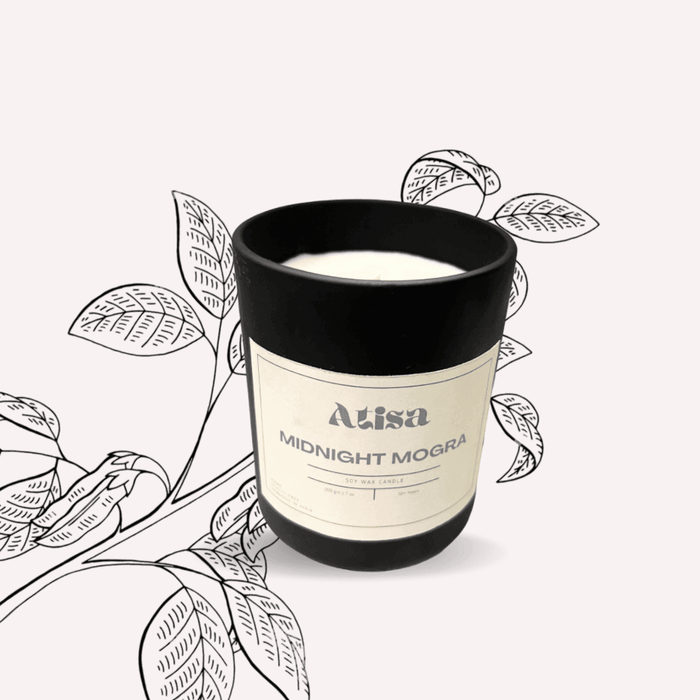 Buy Candle - Matte Black Jar Luxe Soy Creme Wax Candle by Atisa on IKIRU online store