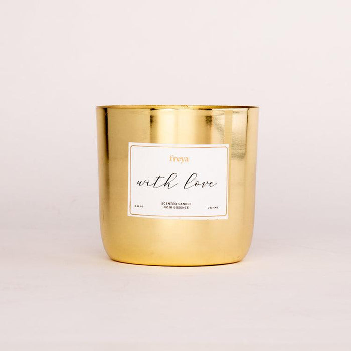 Buy Candle - Noir Essence Metal 3-Wick Candle by Freya Home on IKIRU online store