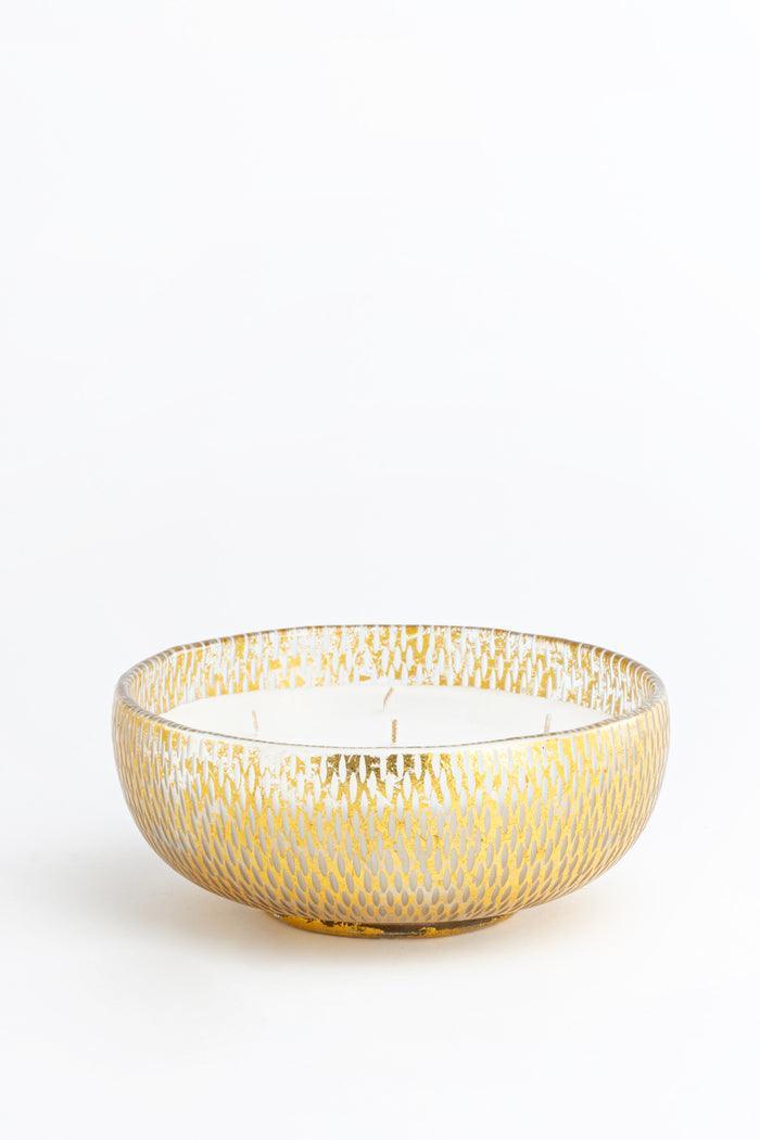 Buy Candle - Nordic Woods Gold Gilded Grain Cut Bowl Scented Candle For Home & Table Decor by Doft Candles on IKIRU online store
