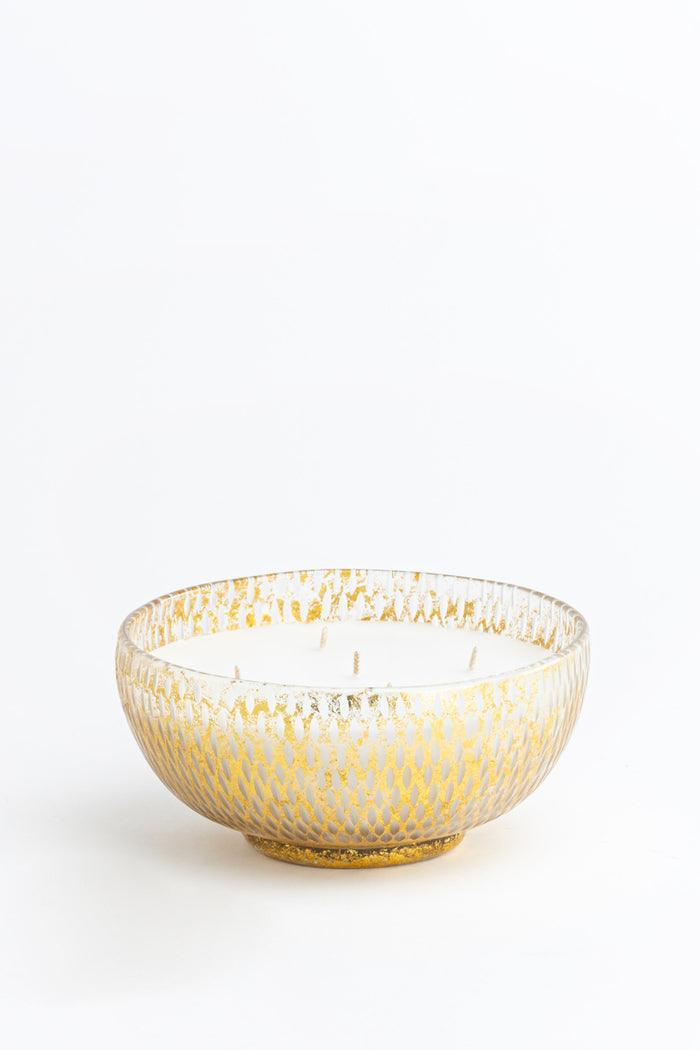 Buy Candle - Nordic Woods Gold Gilded Grain Cut Bowl Scented Candle For Home & Table Decor by Doft Candles on IKIRU online store