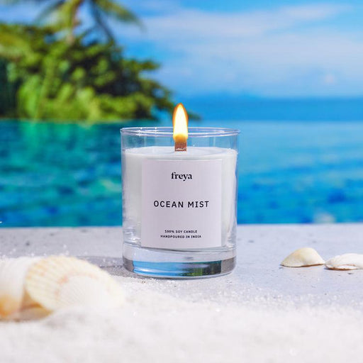 Buy Candle - Ocean Mist Glass Jar Candle by Freya Home on IKIRU online store