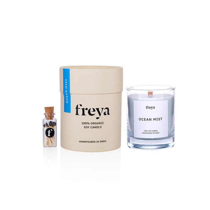 Buy Candle - Ocean Mist Glass Jar Candle by Freya Home on IKIRU online store