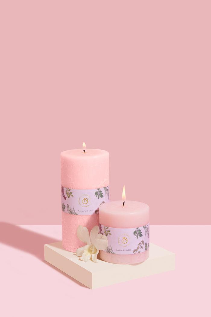 Buy Candle - Pink Lustre Tall Pillar Candles For Festive & Home Decoration by Doft Candles on IKIRU online store