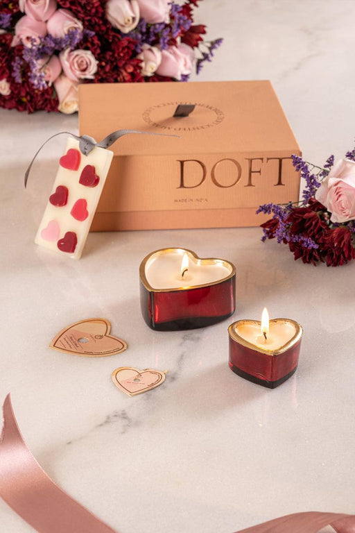 Buy Candle - Red Peony and Blush Mini Sweetheart Trio Scented Candles Set For Table & Home Decor by Doft Candles on IKIRU online store