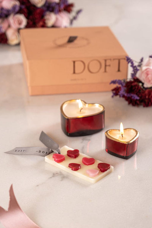 Buy Candle - Red Peony and Blush Mini Sweetheart Trio Scented Candles Set For Table & Home Decor by Doft Candles on IKIRU online store