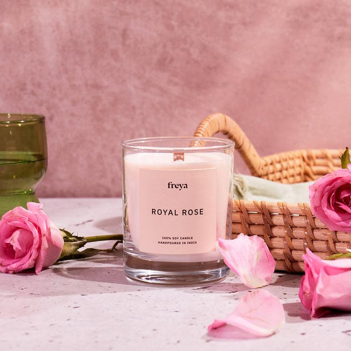 Buy Candle - Royal Rose Glass Jar Candle by Freya Home on IKIRU online store