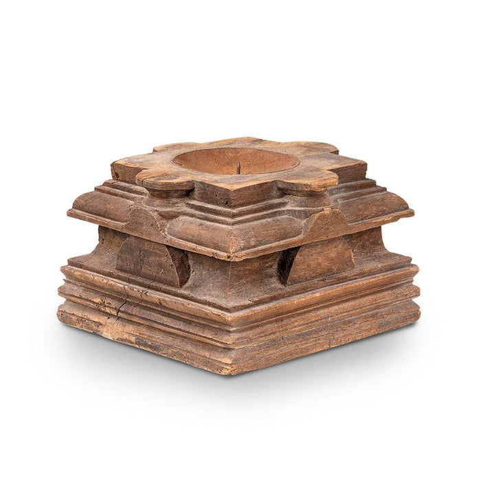 Buy Candle Stand - Antique wooden Base Candle Stand by Home Glamour on IKIRU online store