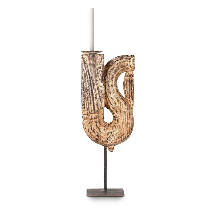 Buy Candle Stand - Antique Wooden Toda Candle Stand by Home Glamour on IKIRU online store