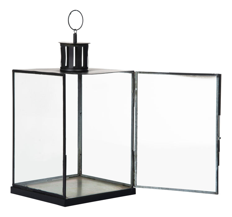 Buy Candle Stand - Black Rectangle Candle Lantern For Home Decor Iron & Glass by House of Sajja on IKIRU online store