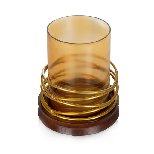 Buy Candle Stand - Candle Stand Wood & wire w/d glass by House of Sajja on IKIRU online store