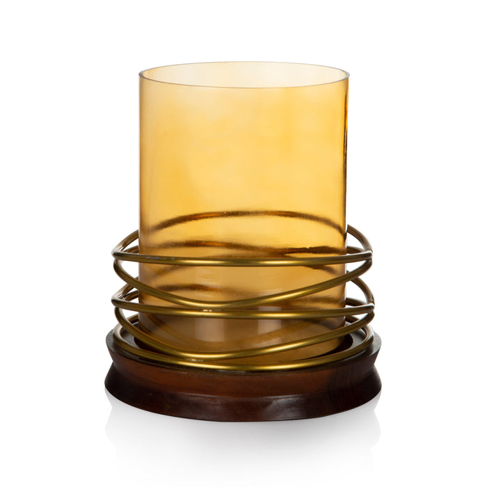Buy Candle Stand - Candle Stand Wood & wire w/d glass by House of Sajja on IKIRU online store