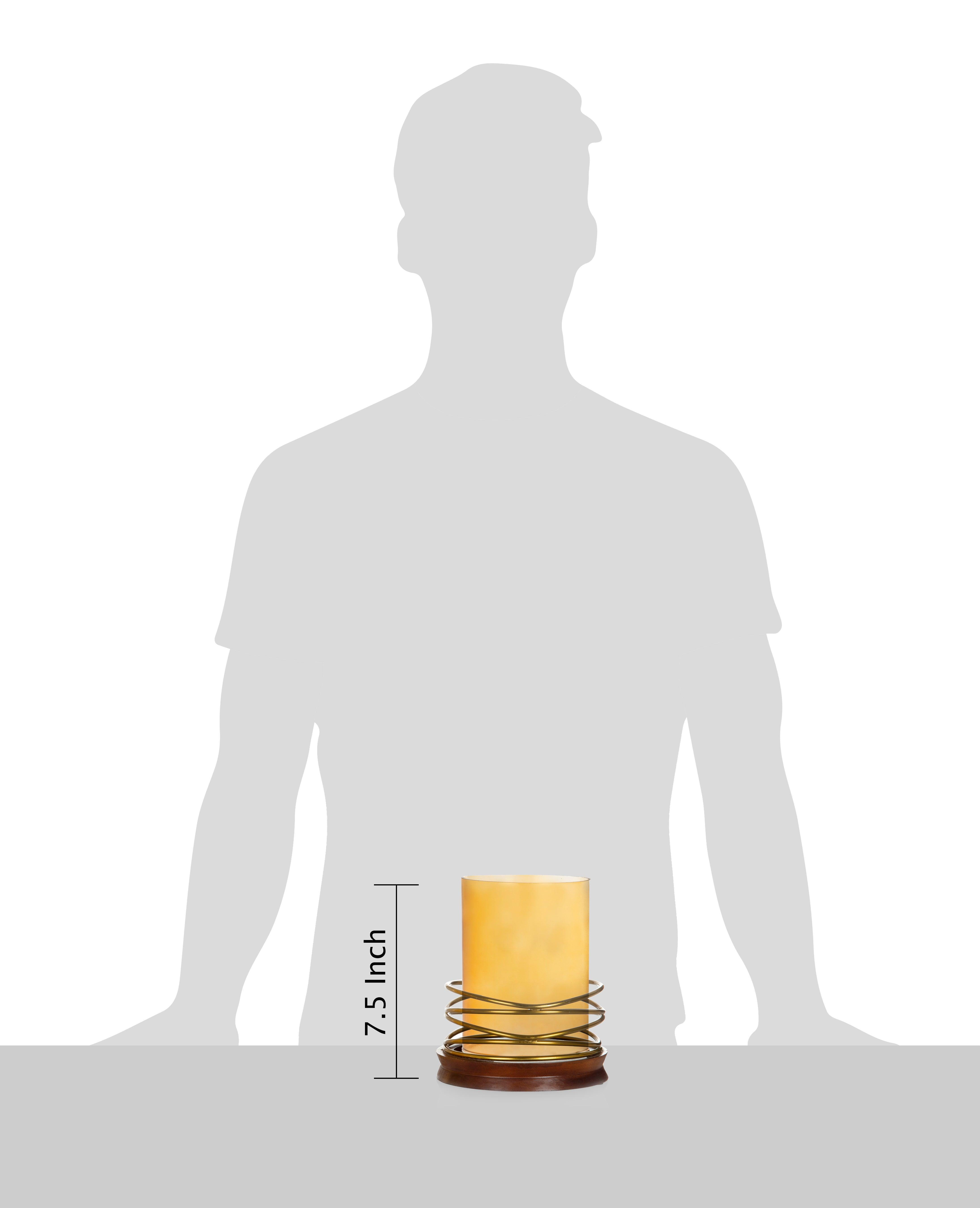 Buy Candle Stand - Candle Stand Wood & wire w/d glass by House of Sajja on IKIRU online store