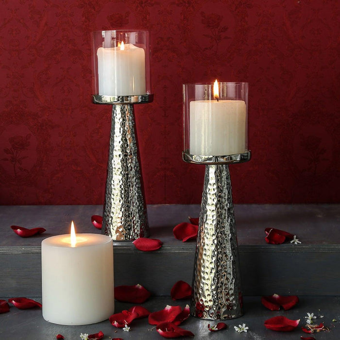 Buy Candle Stand - Decorative Hammered Taper Glass Candle Holder | Tea Light Stand For Tabletop & Home by Home4U on IKIRU online store