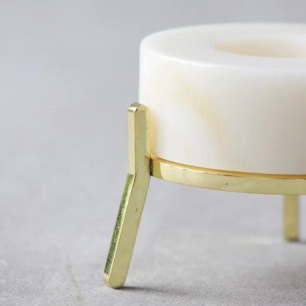 Buy Candle Stand - Fyre 2.0 | Brass and Marble Candle Holder | Tea Light Holders by Rayden on IKIRU online store