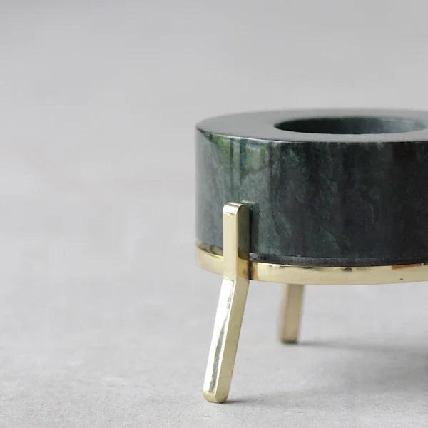 Buy Candle Stand - Fyre 2.0 | Brass and Marble Candle Holder | Tea Light Holders by Rayden on IKIRU online store
