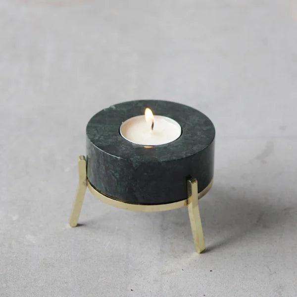 Buy Candle Stand - Fyre 2.0 | Brass and Marble Candle Holder | Tea Light Holders by Rayden on IKIRU online store