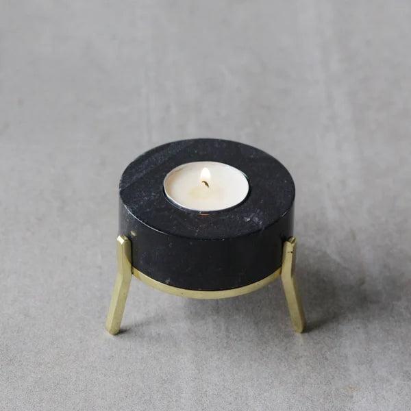 Buy Candle Stand - Fyre 2.0 | Brass and Marble Candle Holder | Tea Light Holders by Rayden on IKIRU online store