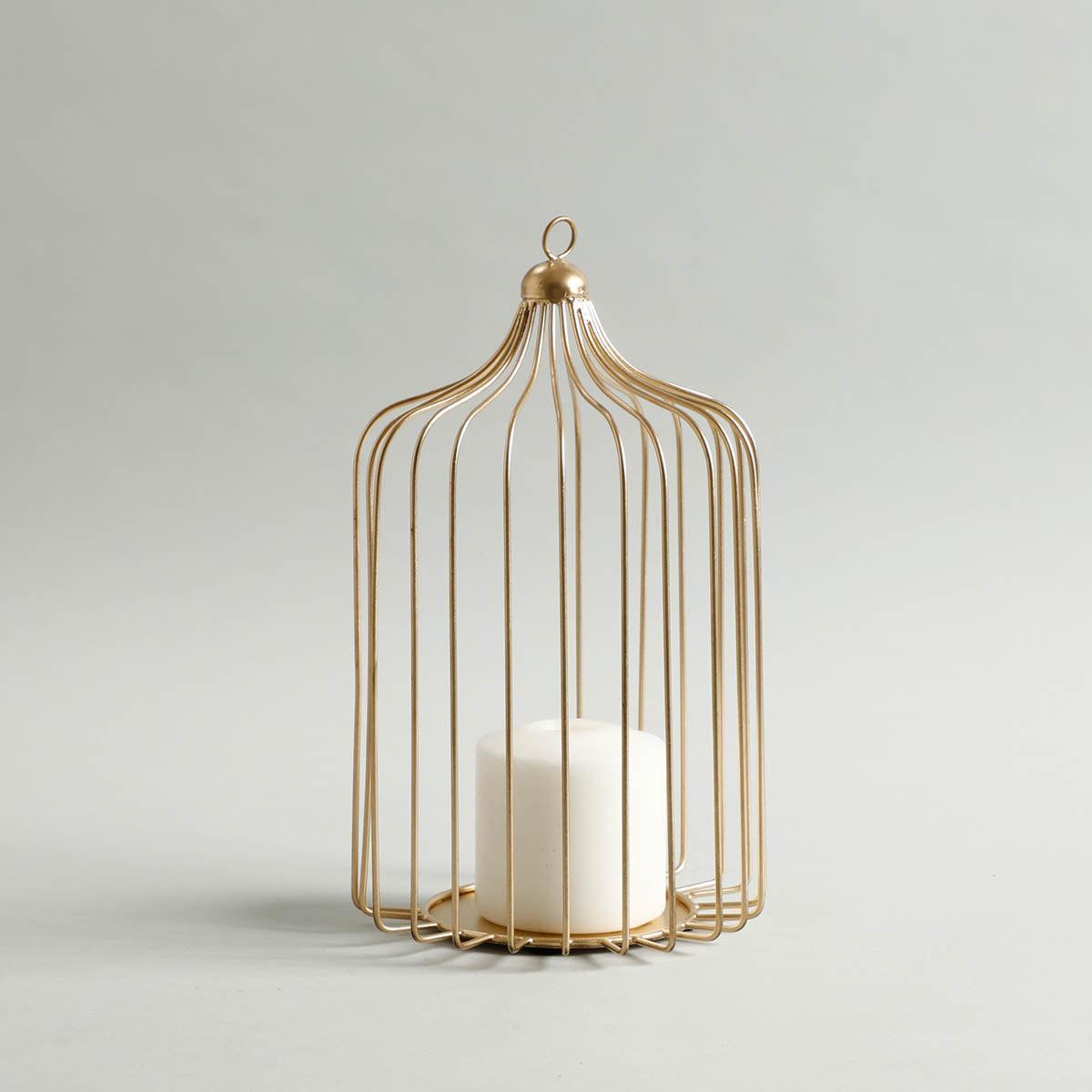 Buy Candle Stand - Gold Iron Bird Cage Candle Holder | Tea Light Stand For Home & Table Decor by Home4U on IKIRU online store