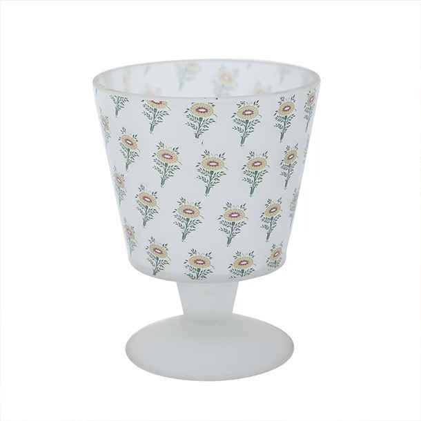 Buy Candle Stand - Mehendi Glass Printed T Light Candle Stand Set Of 2 For Side Table & Home Decor by Courtyard on IKIRU online store