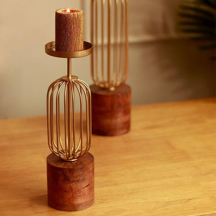 Buy Candle Stand - Modern Luxurious Golden Candle Stand For Dining & Living Room Decor by Arte Casa on IKIRU online store