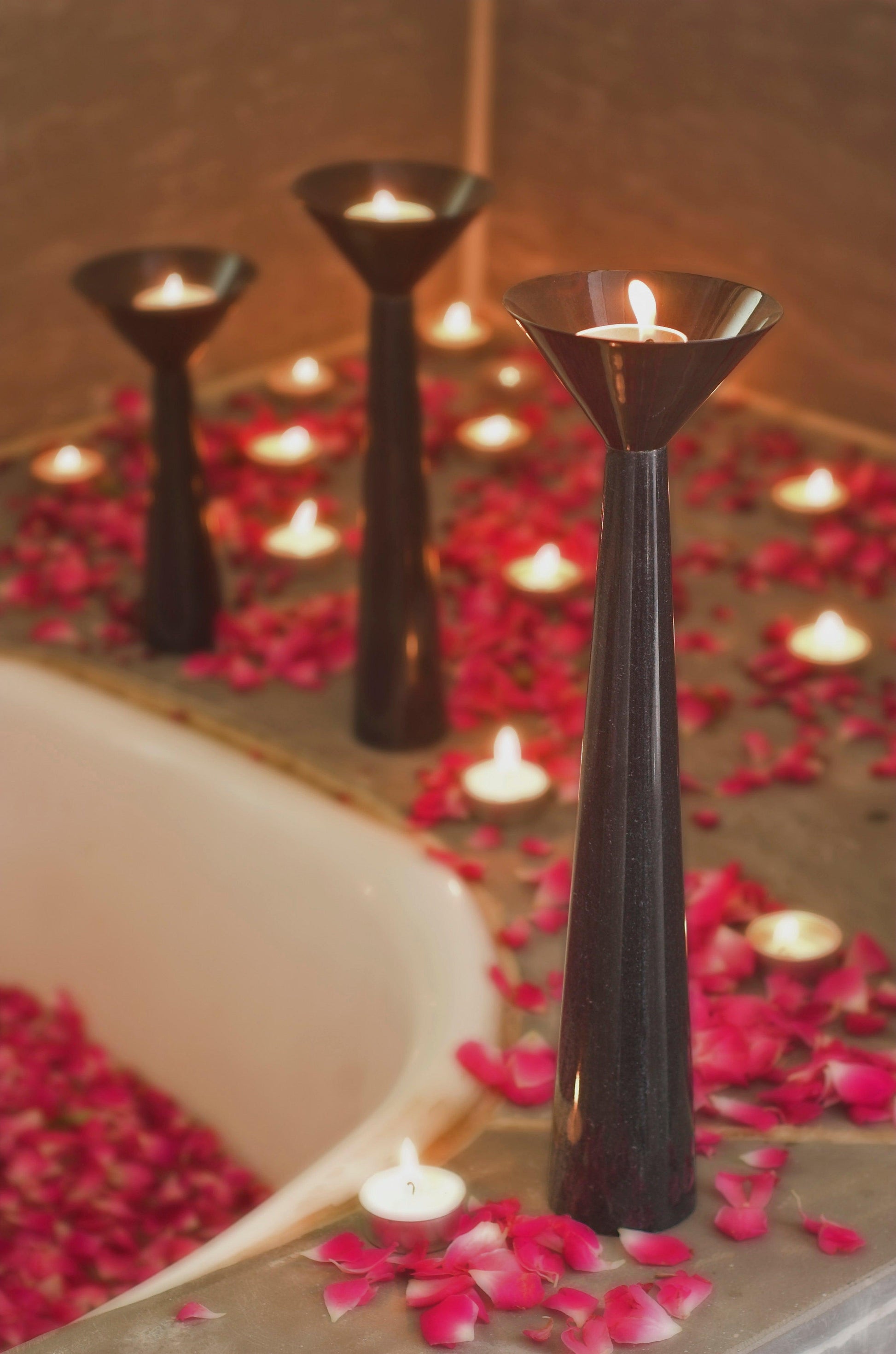 Buy Candle Stand Selective Edition - Copper Stone Candle Stand by AKFD on IKIRU online store