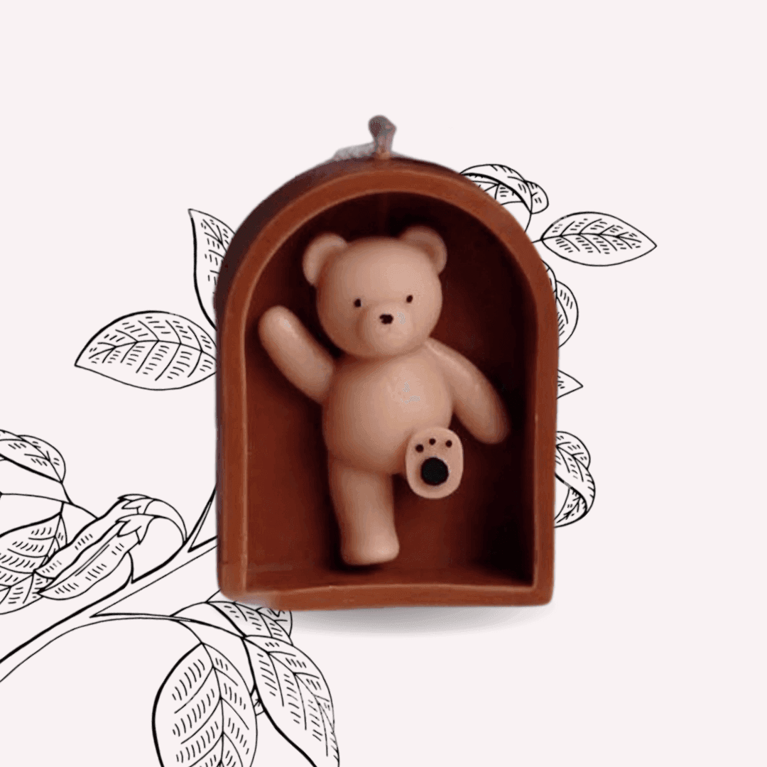 Buy Candle - Teddy Frame Soy Wax Candle for Table Decor | Decorative Beeswax Lights by Atisa on IKIRU online store