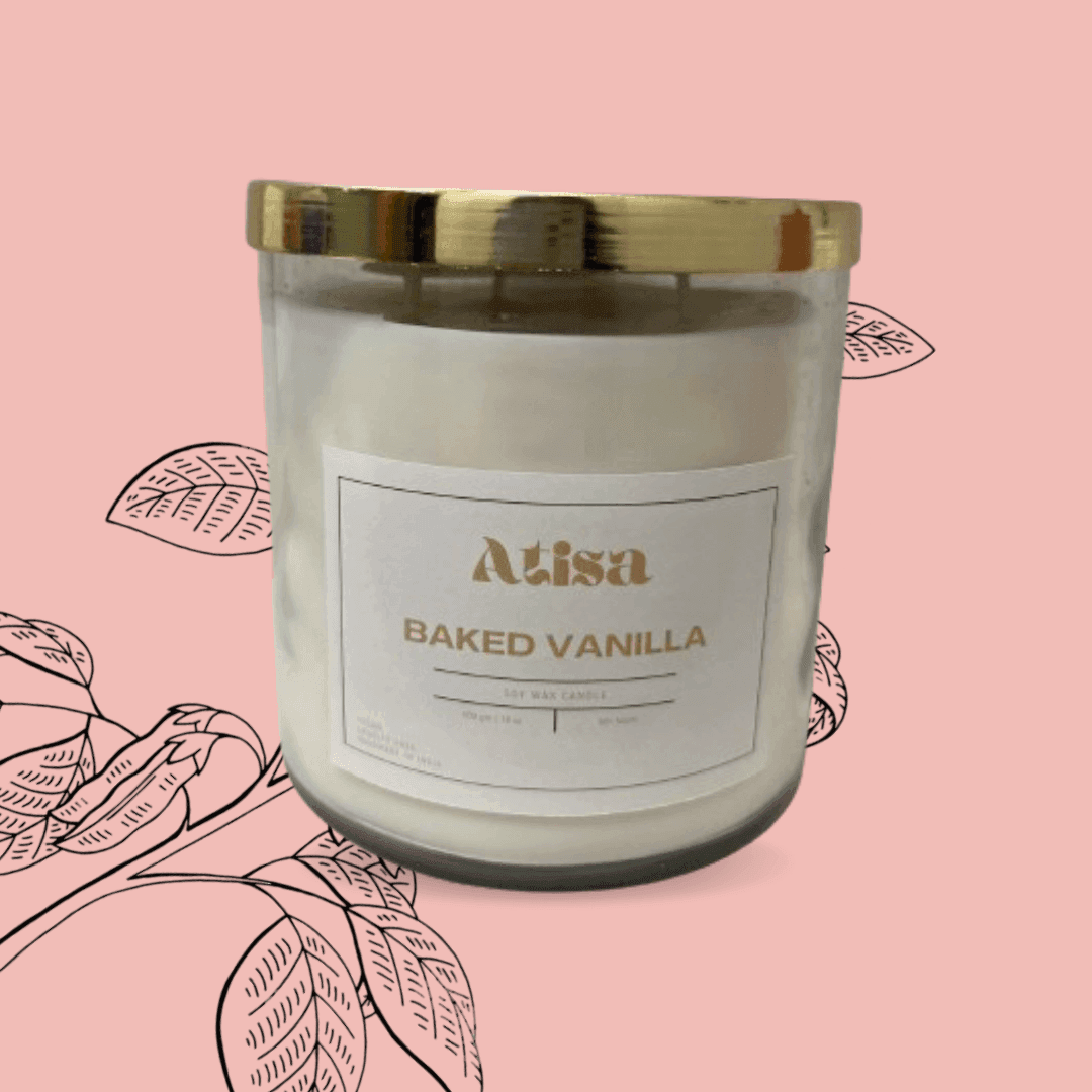 Buy Candle - Three Wick Metal Lid Jar Luxe Soy Creme Wax Candle by Atisa on IKIRU online store