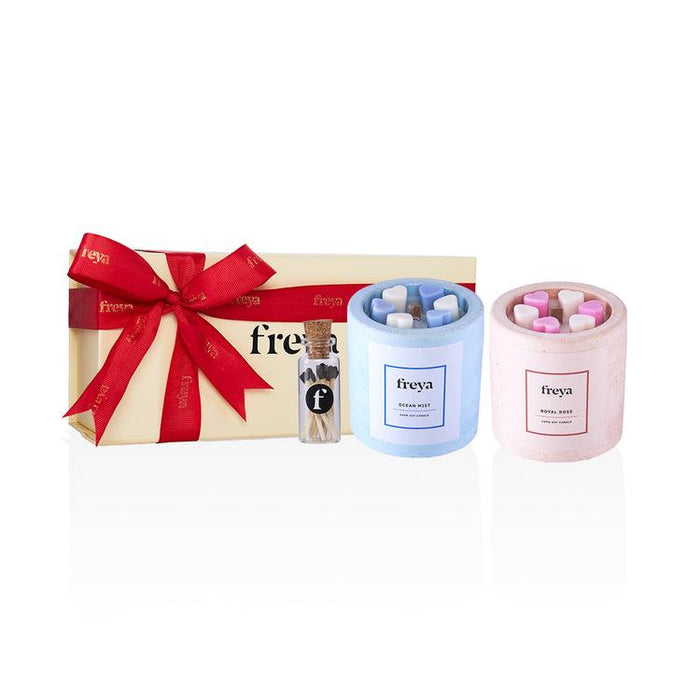 Buy Candle - Valentine Classic Duo Gift Set ( Pack of 2 ) with Free Match Stick Jar by Freya Home on IKIRU online store