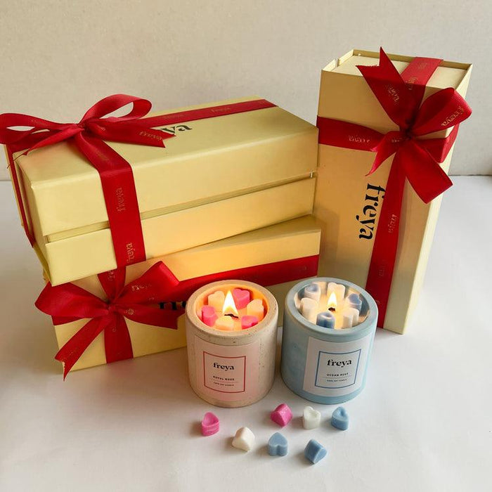 Buy Candle - Valentine Classic Duo Gift Set ( Pack of 2 ) with Free Match Stick Jar by Freya Home on IKIRU online store