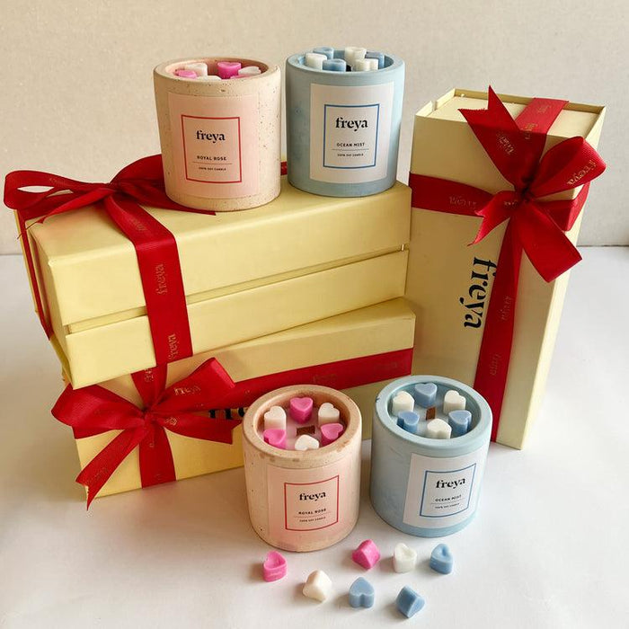 Buy Candle - Valentine Classic Duo Gift Set ( Pack of 2 ) with Free Match Stick Jar by Freya Home on IKIRU online store