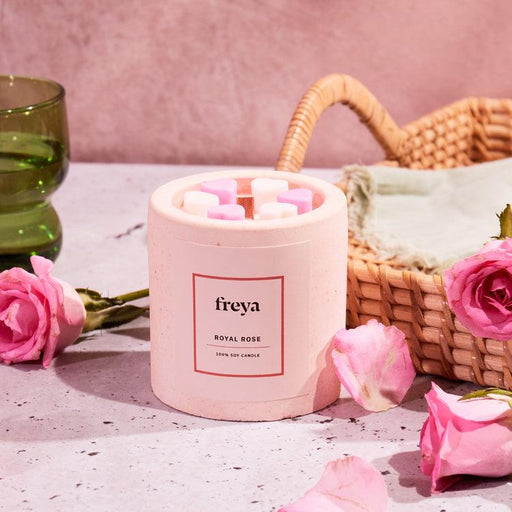 Buy Candle - Valentine Rose Concrete Candle by Freya Home on IKIRU online store