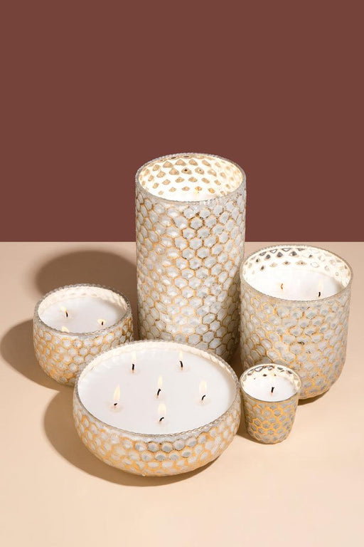 Buy Candle - White Gold Glint Collection Scented Candles Set of 4 For Home Decor by Doft Candles on IKIRU online store