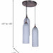 Buy Ceiling Light - Copper Antique & Glass 3 Drop Pendant Hanging Light With Long Frosted Tube For Home Decor by Fos Lighting on IKIRU online store